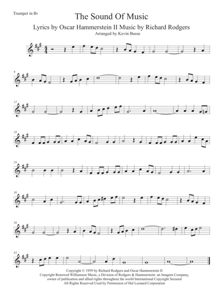 Free Sheet Music The Sound Of Music Trumpet