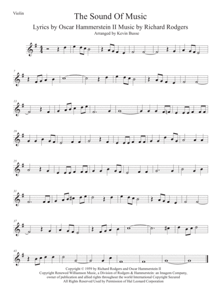 The Sound Of Music Violin Sheet Music