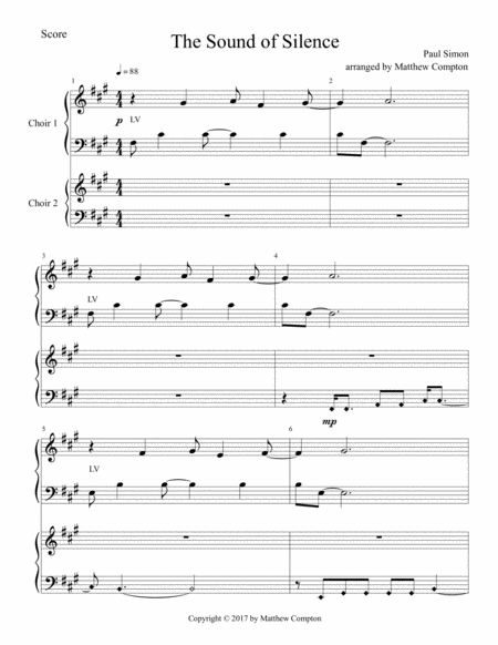 The Sound Of Silence Full Score Sheet Music