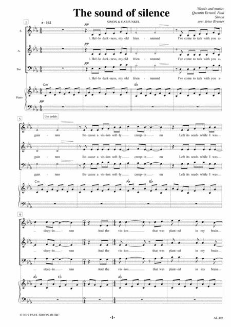 The Sound Of Silence Sabar Piano Sheet Music