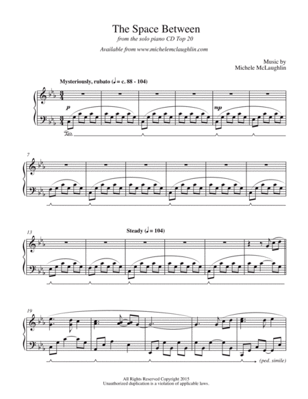 Free Sheet Music The Space Between