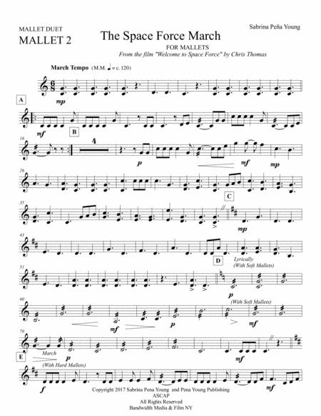 The Space Force March For Mallet Duet Xylophone Marimba Glockenspiel Or Vibraphone Sheet Music