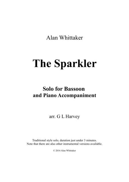 The Sparkler Bassoon Solo With Piano Accompaniment Sheet Music