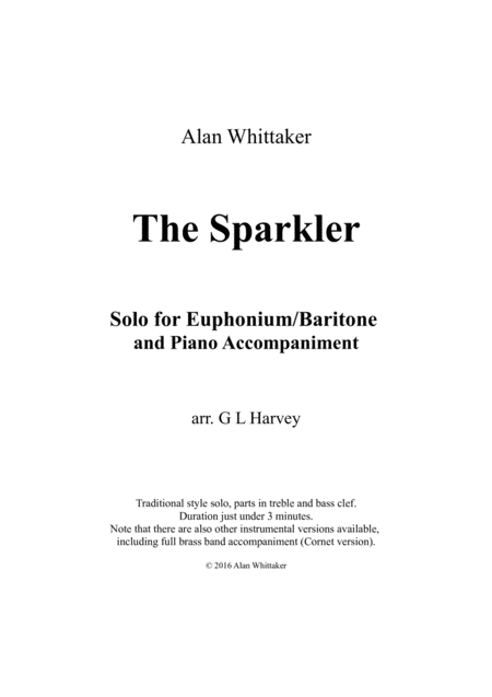 The Sparkler Euphonium Baritone Solo With Piano Accompaniment Sheet Music