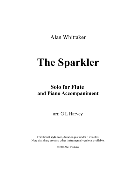 The Sparkler Flute Solo With Piano Accompaniment Sheet Music