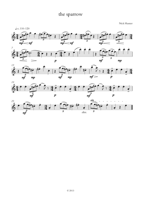 Free Sheet Music The Sparrow And Bittersweet