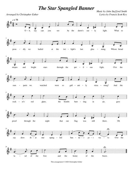 Free Sheet Music The Star Spangled Banner Alto Voice