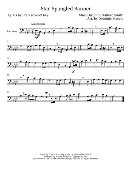 Free Sheet Music The Star Spangled Banner Baritone Horn Euphonium