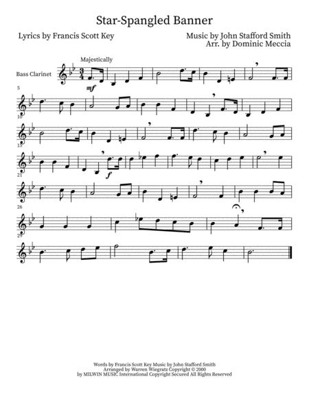 The Star Spangled Banner Bass Clarinet Sheet Music