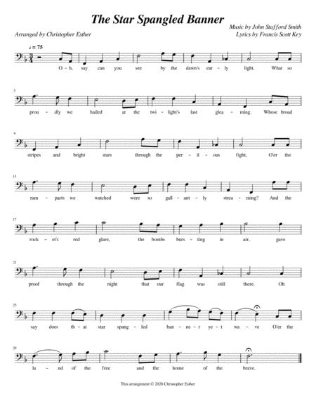 The Star Spangled Banner Bass Voice Sheet Music