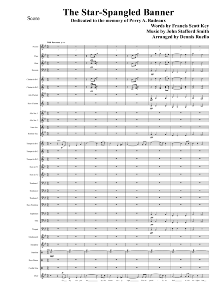 Free Sheet Music The Star Spangled Banner Concert Band With Opt Solo Voice Or Chorus Advanced Intermediate