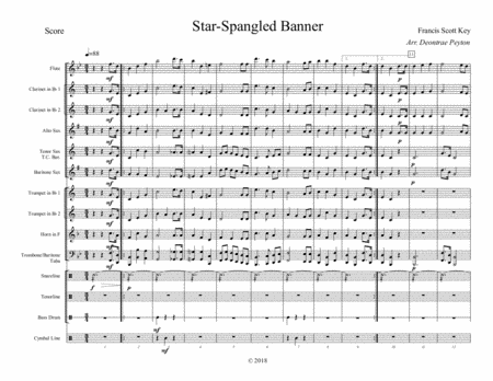 The Star Spangled Banner For Marching Band Sheet Music