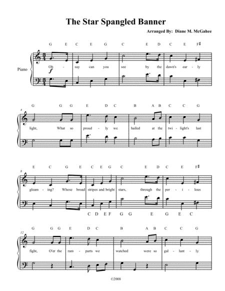 Free Sheet Music The Star Spangled Banner Level 1