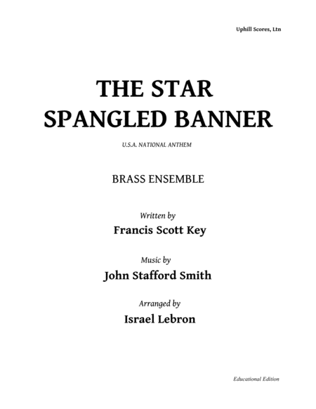 The Star Spangled Banner The Us A National Anthem Sheet Music