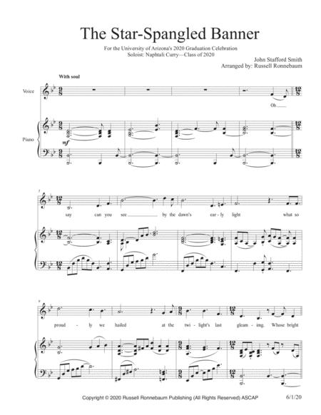 The Star Spangled Banner University Of Arizona 2020 Version Sheet Music