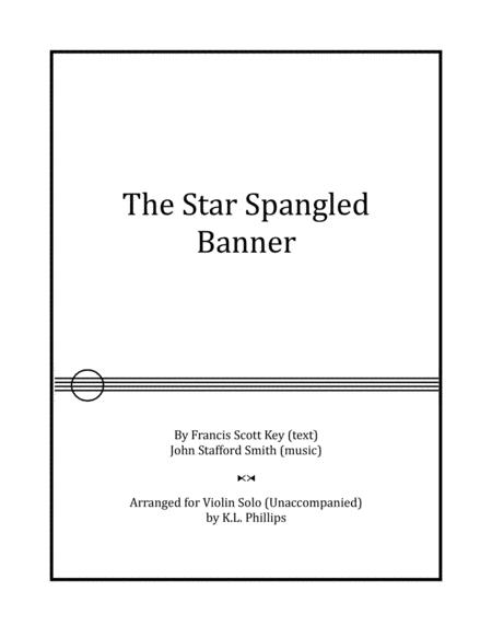 Free Sheet Music The Star Spangled Banner Violin Solo Unaccompanied