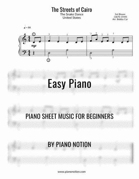 Free Sheet Music The Streets Of Cairo The Snake Dance Easy Piano Solo