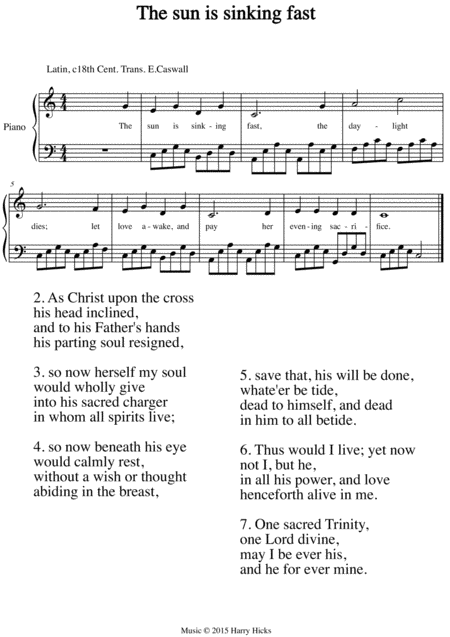 The Sun Is Sinking Fast A New Tune To A Wonderful Old Hymn Sheet Music