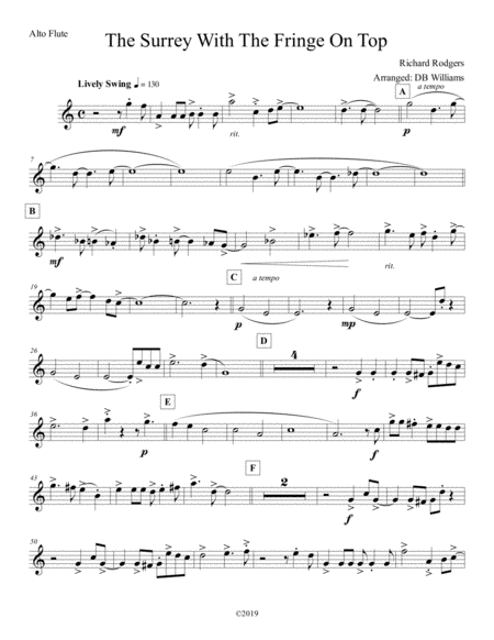 The Surrey With The Fringe On Top Alto Flute Sheet Music