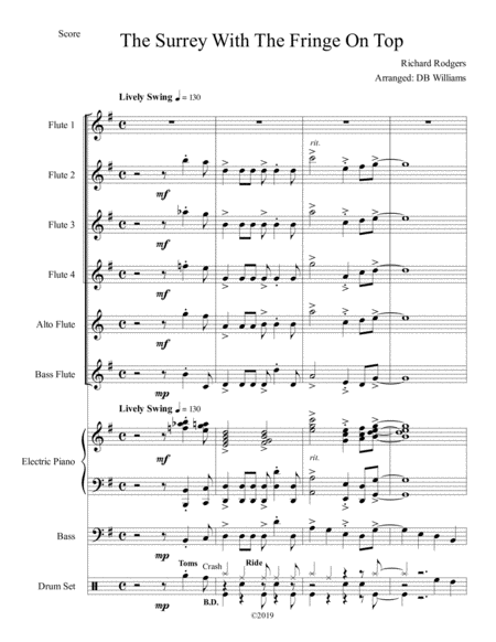 The Surrey With The Fringe On Top Flute Choir Sheet Music