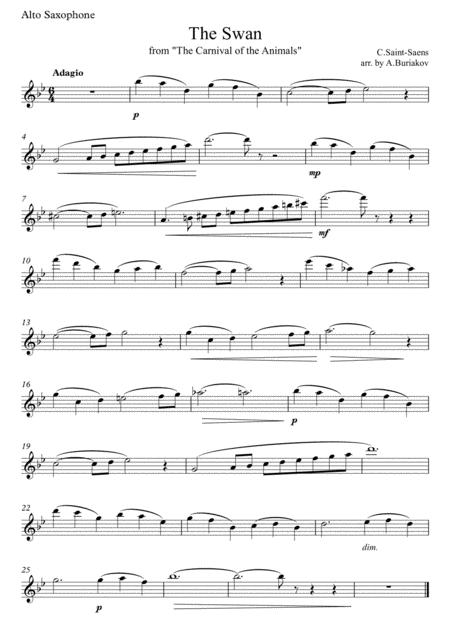 Free Sheet Music The Swan Alto Saxophone