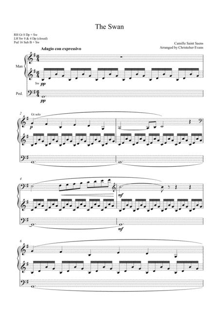 The Swan Arranged For Organ Solo Sheet Music