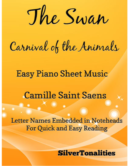 Free Sheet Music The Swan Carnival Of The Animals Easy Piano Sheet Music