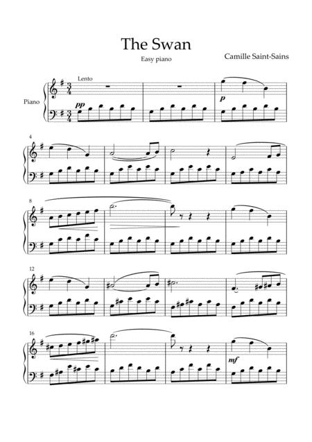 Free Sheet Music The Swan Easy Piano