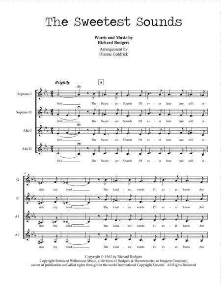 Free Sheet Music The Sweetest Sounds Ssaa A Cappella