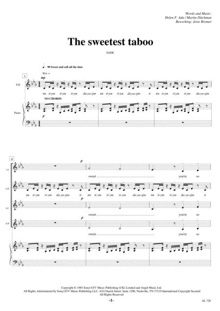 The Sweetest Taboo Ssaa Piano Alt Solo Sheet Music