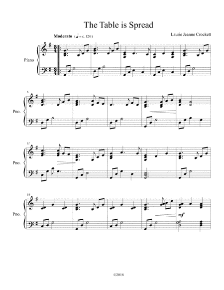 The Table Is Spread Sheet Music