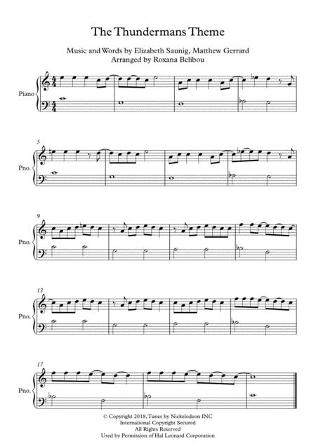 The Thundermans Theme Easy Piano Sheet Music