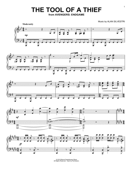 The Tool Of A Thief From Avengers Endgame Sheet Music