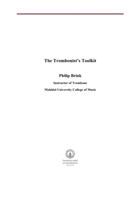 Free Sheet Music The Trombonists Toolkit Method Book