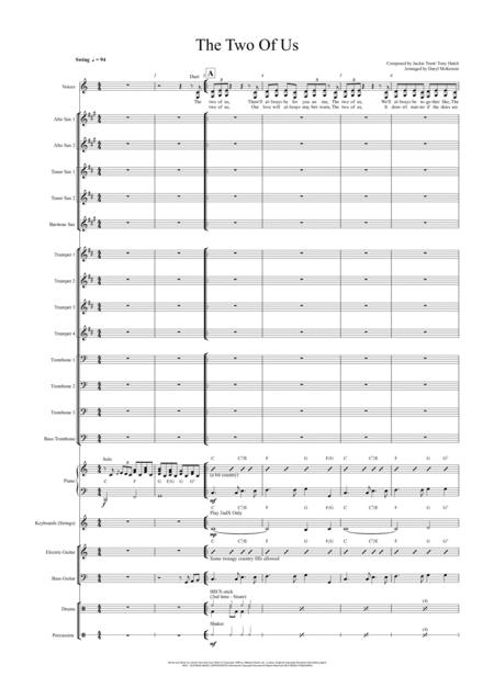 The Two Of Us Vocal Duet With Big Band Key Of C To Db Sheet Music