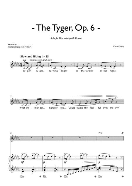 Free Sheet Music The Tyger Op 6