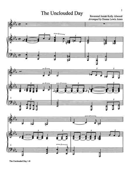 The Unclouded Day Piano Clarinet Sheet Music