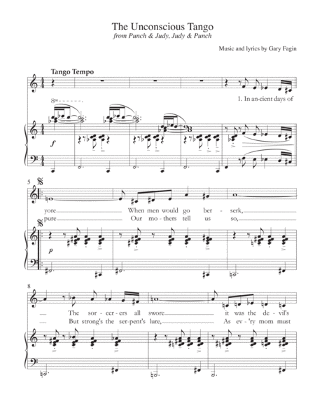 Free Sheet Music The Unconscious Tango For Voice And Piano
