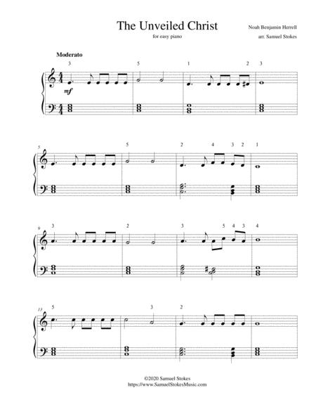 The Unveiled Christ For Easy Piano Sheet Music