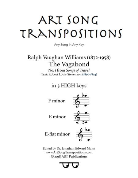 The Vagabond In 3 High Keys F E E Flat Minor Sheet Music