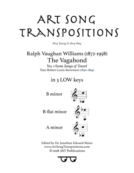 The Vagabond In 3 Low Keys B B Flat A Minor Sheet Music