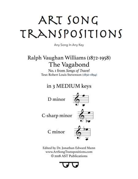 Free Sheet Music The Vagabond In 3 Medium Keys D C Sharp C Minor