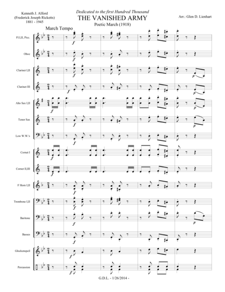 The Vanished Army Extra Score Sheet Music