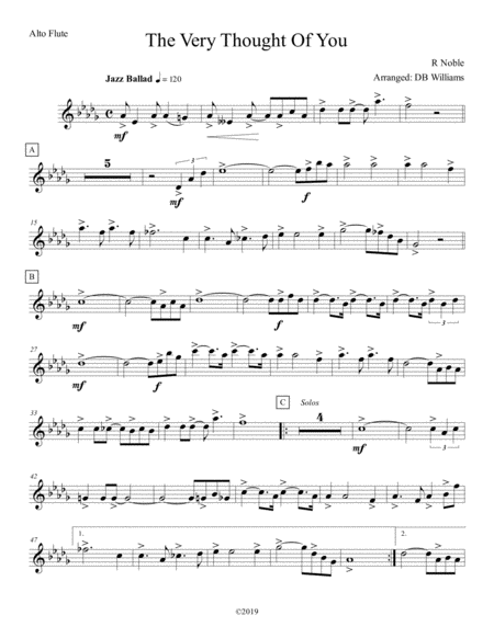 The Very Thought Of You Alto Flute Sheet Music