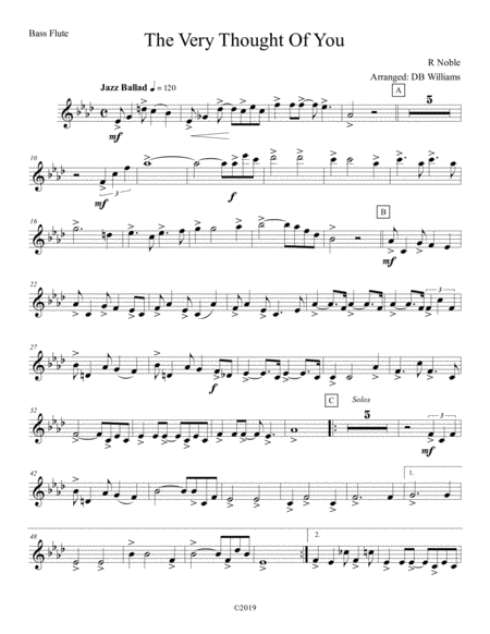 The Very Thought Of You Bass Flute Sheet Music