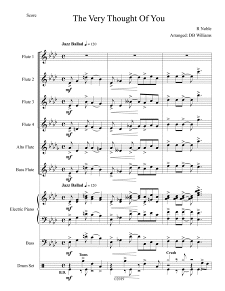 The Very Thought Of You Flute Choir Sheet Music