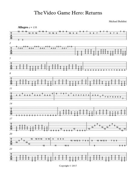 The Video Game Hero Returns Sheet Music