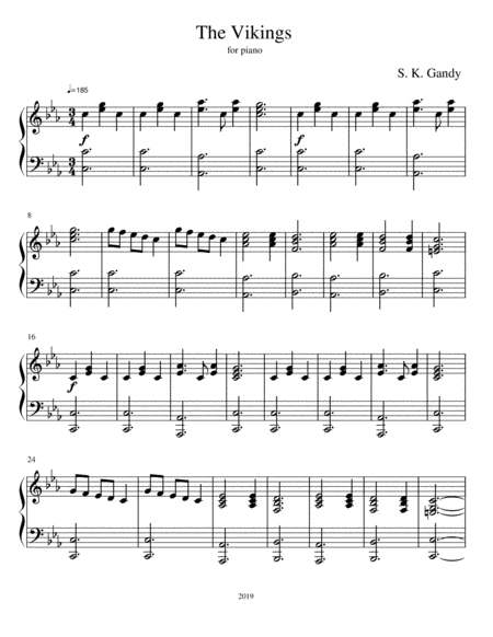 Free Sheet Music The Vikings A Piece For Piano