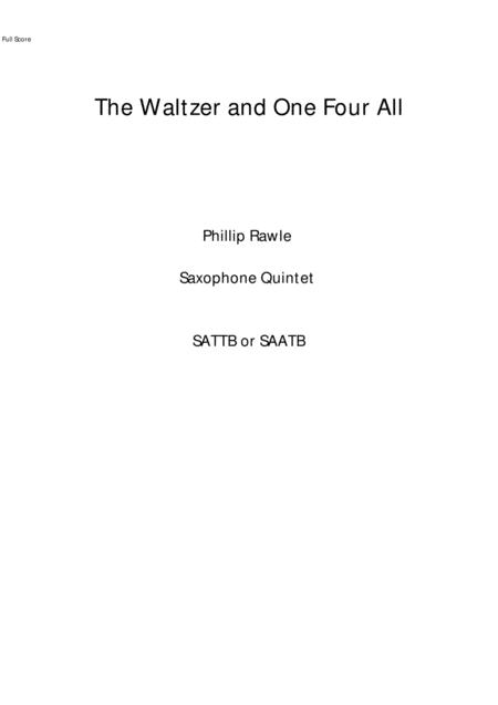 The Waltzer And One Four All Sheet Music