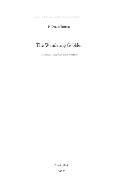 Free Sheet Music The Wandering Gobbler